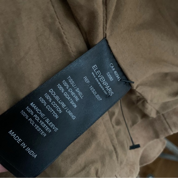 Eleven Paris Genuine Leather Suede Camel Jacket - Picture 7 of 8